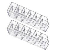 Lurrose Porte-rouges à lèvres et organisateur de gloss en plastique transparent lot de 2 avec compartiments pour crayon à sourcils et vernis à ongles pour coiffeuse et chambre à coucher