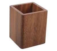 Lurrose Porte-Stylo Bois de Noyer Organiseur Compact Pot Stylo Multifonction pour Bureau et Rangement Pinceaux Maquillage en Bois Massif