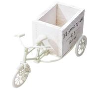 Lurrose Porte-Stylo Vélo en Bois et Plastique, Forme Vélo, Blanc