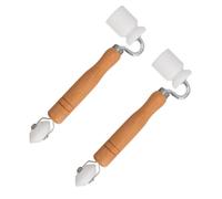 Lurrose Rouleau à Pression pour Papier Peint 2pcs Manche en Bois, Outil Pratique pour Joints, Décoration Intérieure et Automobile, Prise Confortable