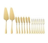 Lurrose Ustensile de Pâtisserie en Acier Inoxydable Or Facile à Nettoyer Set de 1 Pelle à Gâteau et Fourchette à Fruits pour Mariage pour Servir Gâteaux et Fromages