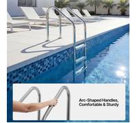 Luscriate - Échelle de Piscine Enterrée 87,5 cm Échelle de Piscine Acier Inoxydable avec 3 Marches PP