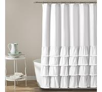 Lush Decor 16T002858 Ella Rideau de Douche à Volants en Dentelle Blanc 183 x 183 cm
