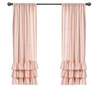 Lush Decor Allison 16T004557 Lot de 2 Rideaux à Volants pour Salon, Salle à Manger et Chambre, 160 x 101,6 cm, Rose poudré