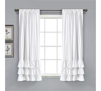 Lush Decor Allison 16T004560 Lot de 2 Rideaux à Volants pour Salon, Salle à Manger et Chambre, 160 x 101,6 cm, Rose poudré