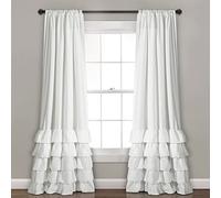Lush Decor Allison 16T004561 Lot de 2 Rideaux à Volants pour Salon, Salle à Manger et Chambre, 241,3 x 101,6 cm, Rose poudré