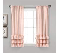 Lush Decor Allison Lot de 2 Rideaux de fenêtre à Volants, 114,3 x 101,6 cm (L x l), Rose poudré