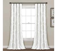 Lush Decor Avon Rideau de fenêtre Ivoire pour Salon, Salle à Manger, Chambre à Coucher (Simple), 137,2 x 241,3 cm (l x L), Blanc