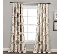 Lush Decor Avon Rideau de fenêtre Simple 213,4 cm de Long x 137,2 cm de Large, Neutre