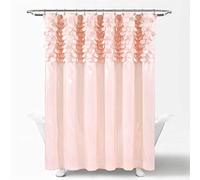 Lush Decor, Blush Lillian Rideau de Douche texturé Motif Cercle Scintillant 183 x 183 cm