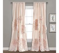 Lush Decor, Blush Serena Drape | Panneau de fenêtre pour Salon, Salle à Manger, Chambre à Coucher (Rideau Simple), 213,4 cm x 54 l