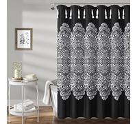 Lush Decor Boho Medallion Rideau de Douche Noir 183 x 183 cm