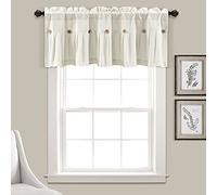 Lush Decor Cantonnière de Ferme à Boutons en Lin - 45,7 x 132,1 cm (L x l) - Blanc cassé