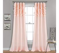 Lush Decor Circle Dream Ensemble de Rideaux de fenêtre pour Salon, Salle à Manger, Chambre à Coucher (Paire), 137,2 cm de Large x 213,4 cm de Long, Blush