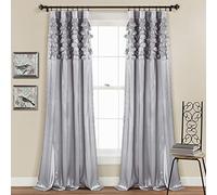 Lush Decor Circle Dream Lot de Rideaux de fenêtre pour Salon, Salle à Manger, Chambre à Coucher (Paire), 137,2 x 213,4 cm (l x L), Gris Clair
