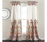 Lush Decor Clara Curtains Lot de 2 Panneaux de fenêtre à imprimé Cachemire damassé de Style bohème filtrant la lumière pour Salon, Salle à Manger, Chambre à Coucher (Paire), 132,1 x 213,4 cm (l x L),