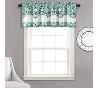 Lush Decor Clara Rideaux en Polyester, Bleu et Vert, 45,7 cm de Large x 132,1 cm de Long (Lot de 1)
