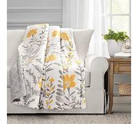 Lush Decor Couverture Aprile 152,4 x 127 cm, Jaune et Gris