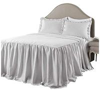 Lush Decor - Couvre-lit à Rayures Gris, Style Rustique Vintage Chic, léger, 3 pièces pour lit King-Size