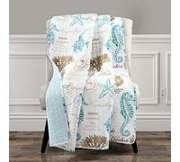 Lush Decor Harbor Life Plaid Bleu et Taupe 152 x 127 cm
