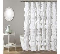 Lush Decor Kemmy Rideau de Douche Blanc, 183 x 183 cm