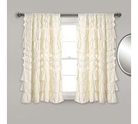 Lush Decor Kemmy Rideau de fenêtre (Simple), 160 cm de Long x 132,1 cm de Large, Ivoire