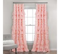 Lush Decor Kemmy Rideau de fenêtre (Simple), 241,3 cm de Long x 132,1 cm de Large, Rose pêche