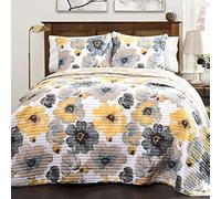 Lush Decor Leah, Microfibre, Jaune et Gris, lit Double/Grand lit