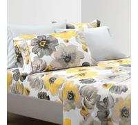 Lush Decor Leah Parure de lit Douce 6 pièces, Grand lit, Jaune et Gris