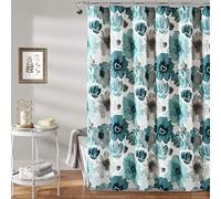 Lush Decor Leah Rideau de Douche Simple Bleu 183 x 182 cm
