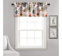 Lush Decor Leah Rideau de fenêtre filtrant la lumière avec œillets - Motif Floral - 132,1 cm de Large x 45,7 cm de Long + tête de 5,1 cm - Corail et Gris