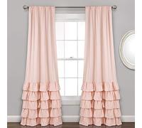 Lush Decor Lot de 1 Panneau de fenêtre en Polyester, pour Salon, Salle à Manger, Chambre à Coucher, Rose poudré, 101,6 x 213,4 cm (l x L)