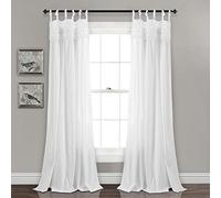 Lush Decor Lot de 2 Rideaux à Volants pour Salon, Salle à Manger, Chambre à Coucher (Paire), Polyester, Blanc, 101,6 x 213,4 cm (l x L)