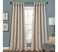 Lush Decor Lot de 2 Rideaux de fenêtre occultants isolants avec languettes nouées sur Le Dessus, 213,4 x 132,1 cm, blé, Polyester, 132,1 cm de Large x 213,4 cm de Long