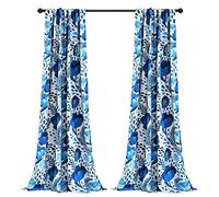 Lush Decor Lot de 2 Rideaux de fenêtre occultants pour Salon, Salle à Manger, Chambre à Coucher - Bleu Coquelicot - 213,4 cm x 132,1 cm