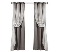 Lush Decor Lot de 2 Rideaux occultants avec Doublure Isolante, 241,3 x 96,5 cm, Gris foncé