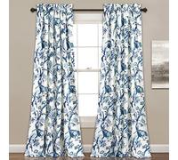 Lush Decor Lot de 2 Rideaux occultants Dolores pour fenêtre, Salon, Salle à Manger, Chambre à Coucher - 213,4 x 132,1 cm - Bleu