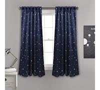 Lush Decor Lot de 2 Rideaux occultants écoénergétiques filtrant la lumière, Bleu Marine, 132,1 cm de Large x 160 cm de Long