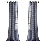 Lush Decor Lot de Rideaux de fenêtre à œillets texturés Bleu Marine 213,4 x 96,5 cm
