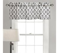 Lush Decor Lush Décor Edward Trellis Room Darkening Valance, 18 inch x 52 inch + 2 inch Header, Gray