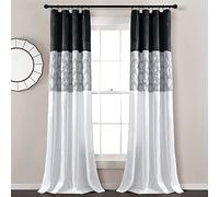 Lush Decor Maria Panneau de Rideau de fenêtre (Panneau Simple), 213,4 x 106,7 cm, Noir et Blanc