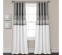 Lush Decor Night Sky Panneau de Rideau de fenêtre 100% occultant doublé (Panneau Simple), 213,4 cm (L) x 106,7 cm (L), Gris et Blanc