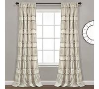 Lush Decor Nova Paire de Rideaux de fenêtre à Volants, 106,7 cm de Large x 213,4 cm de Long, Neutre