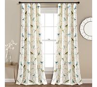 Lush Decor Paire de Rideaux de fenêtre avec Motif botanique Oiseau et Fleur - 213,4 cm (L) x 132,1 cm (l) - Multicolore