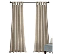 Lush Decor Paire de Rideaux de fenêtre noués en Toile de Jute avec Passants - 114,3 cm de Large x 241,3 cm de Long - Lin foncé