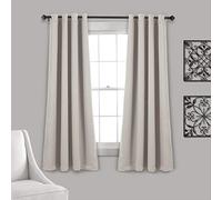 Lush Decor Paire de Rideaux de fenêtre occultants à Isolation Thermique avec œillets, 132,1 cm de Large x 160 cm de Long, blé - Design Moderne Classique - Décoration de fenêtre Chic - Rideaux pour