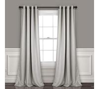 Lush Decor Paire de Rideaux de fenêtre occultants à Isolation Thermique avec œillets, 132,1 cm de Large x 213,4 cm de Long, Gris Clair - Design Moderne Classique - Décoration de fenêtre Chic - pour