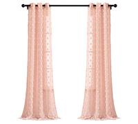 Lush Decor Paire de Rideaux de fenêtre texturés à Pois (213,4 x 96,5 cm), 84 x 38 cm