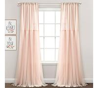 Lush Decor Paire de Rideaux de fenêtre Unis en Tulle - 213,4 x 101,6 cm (L x l) - Blush