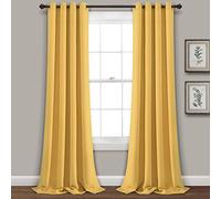 Lush Decor Paire de Rideaux occultants à œillets isolés, 132,1 cm de Large x 213,4 cm de Long, Jaune
